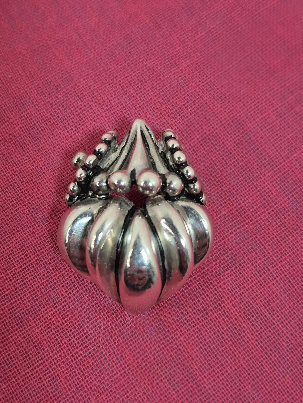 Joseph Esposito Espo Fluted Heart .925 Sterling Silver Snap Pendant